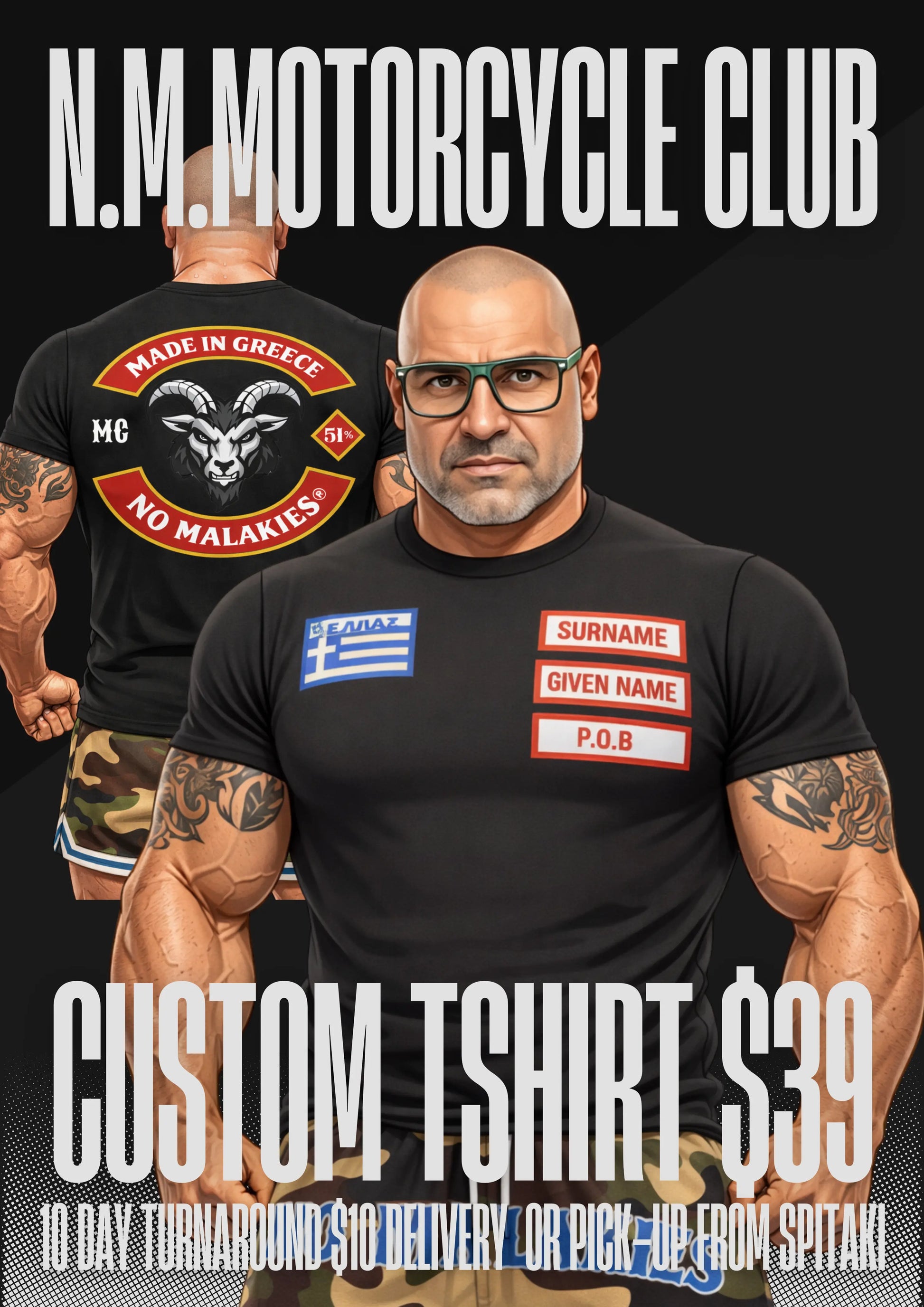 personalised
motorcycle club
custom t-shirt
biker tee
Australia